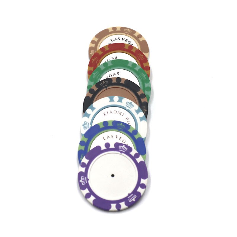 1pc moniväristä 14g kasinon baccarat kruunu monte carlo clay pokerisirun sisämetalli ja koristetarra