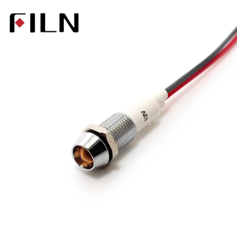 10mm Red Yellow Blue Green LED Metal Indicator Light Waterproof IP67 Signal Lamp 3V 5V 6V 9V 12V 24V 110V 220V White Pilot Seal