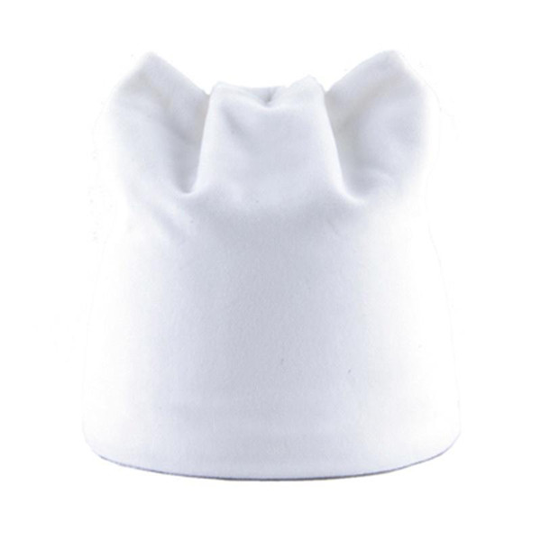 Kvinne vinter flanell skullies katt øre lue pluss fløyel tykk dobbeltlag varm lue hatt øre klaffer jenter søt lo strikk lokk: Hvit