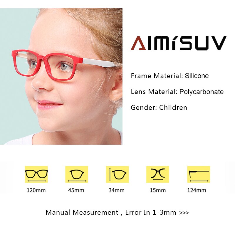 Blue Light Blocking Glasses Kids TR90 Flexible Ultralight Computer Gaming Prescription Glasses Boy Girl Child UV400