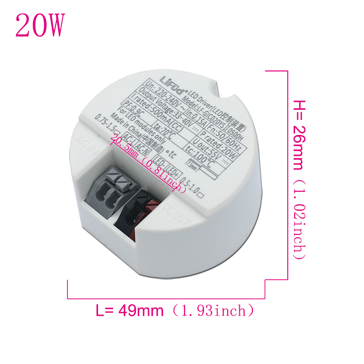 Pilote LED 40W 30W 20W 18W 14W 12W 10W DC33-40V, alimentation de plafond, transformateurs d'éclairage AC220-240V, projecteur LED à monter soi-même: Or