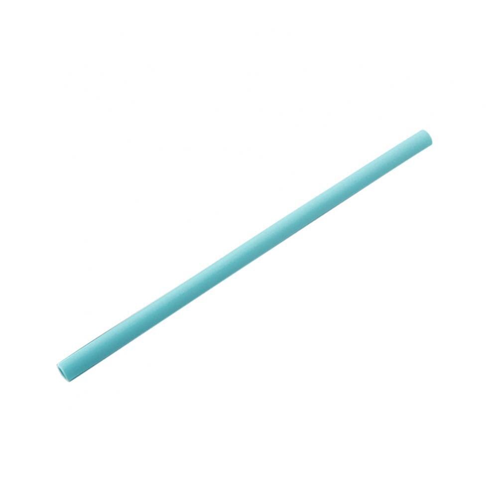 Tubo de pajita de silicona para beber, portátil, reutilizable, de viaje: Azul