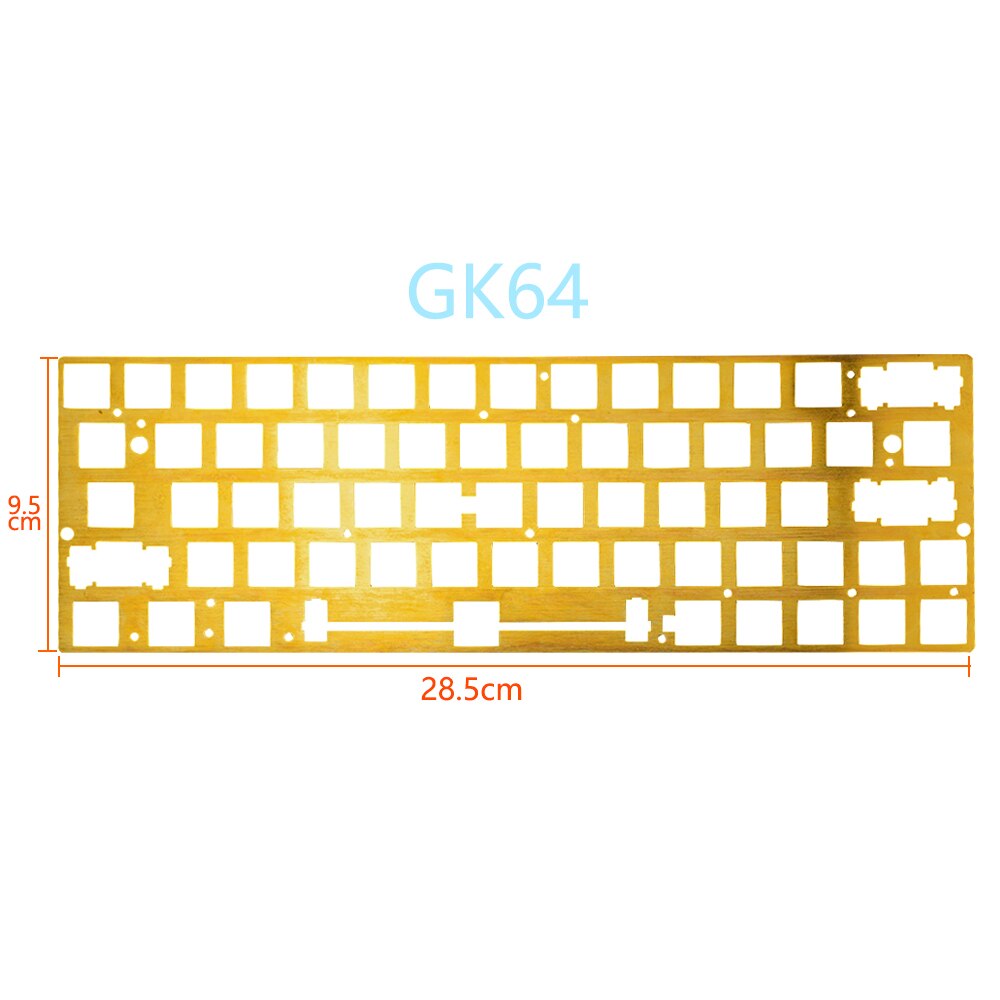 GK61 GK64 klawiatura mechaniczna CNC mosiądz rysunek zbieżność pozycjonowanie płyta wsparcie ANSI dla GH60 60% klawiatura DIY: For GK64  add stab