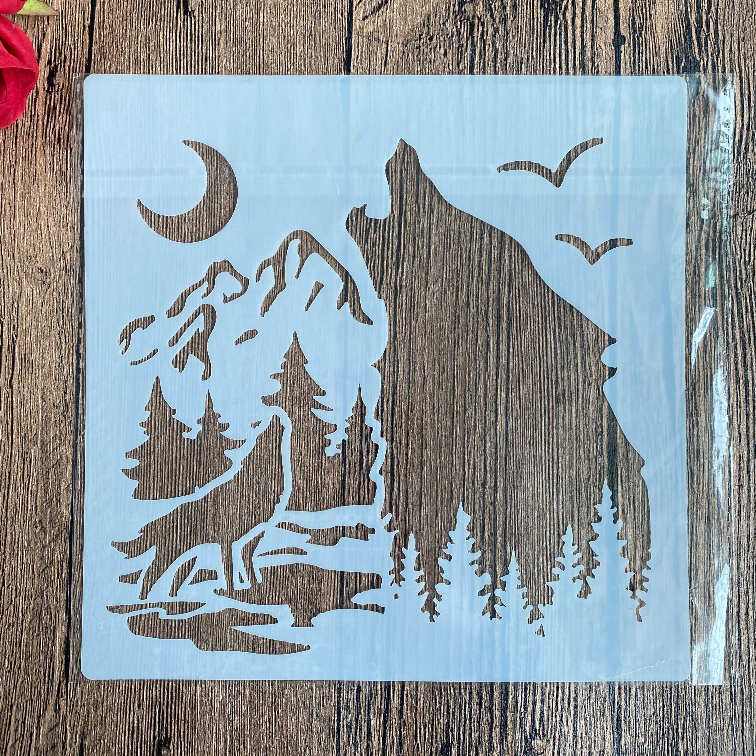 Set de 4 unids/set de 20x20 cm, molde artesanal de animales para pintar plantillas, estampadas álbum de fotos, tarjeta de papel en relieve en madera, tela, pared