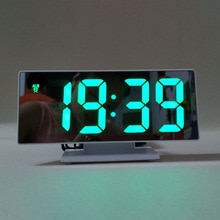 Multifunctionele Digitale Wekker Led Display Spiegel Klok Snooze Tijd Night Tafel Desktop Klok Despertador Met Usb-kabel