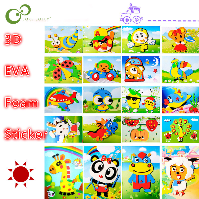 10 Ontwerpen/Veel Diy Cartoon Dier 3D Eva Foam Sticker Puzzel Serie E Vroeg Leren Onderwijs Speelgoed Voor Kinderen wyq