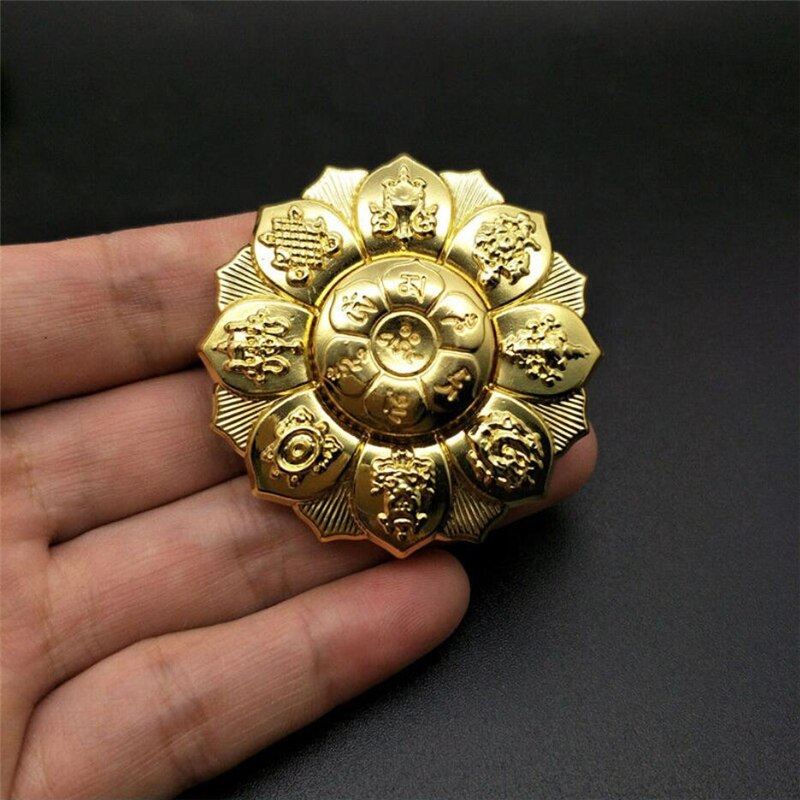 2022 Popular Mini Metal Titanium Alloy Fingertip Gyro Buddhism Modeling Two-Color Decompression Toy Trendy Artifact: Light Grey