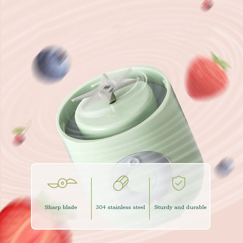 Licuadora portátil recargable por USB, Mini procesador de alimentos para el hogar, batidora, máquina exprimidora, taza procesadora de alimentos, 500ml