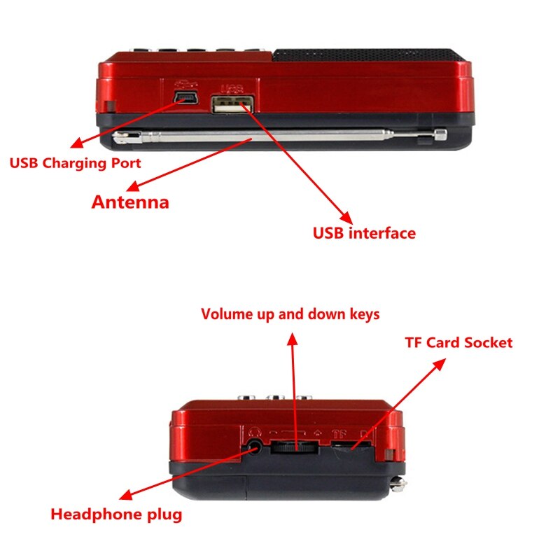 Portable Bluetooth digital FM radio multifunctional mini mp3 format music player outdoor speaker charging support TF Card