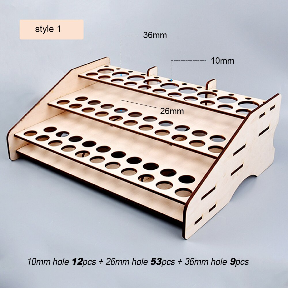 DIY Wooden Paint Rack Stand Painting Ink Bottle Storage Holder Organizer Pigment Shelf Paintings Bracket Brushes Tool Stand