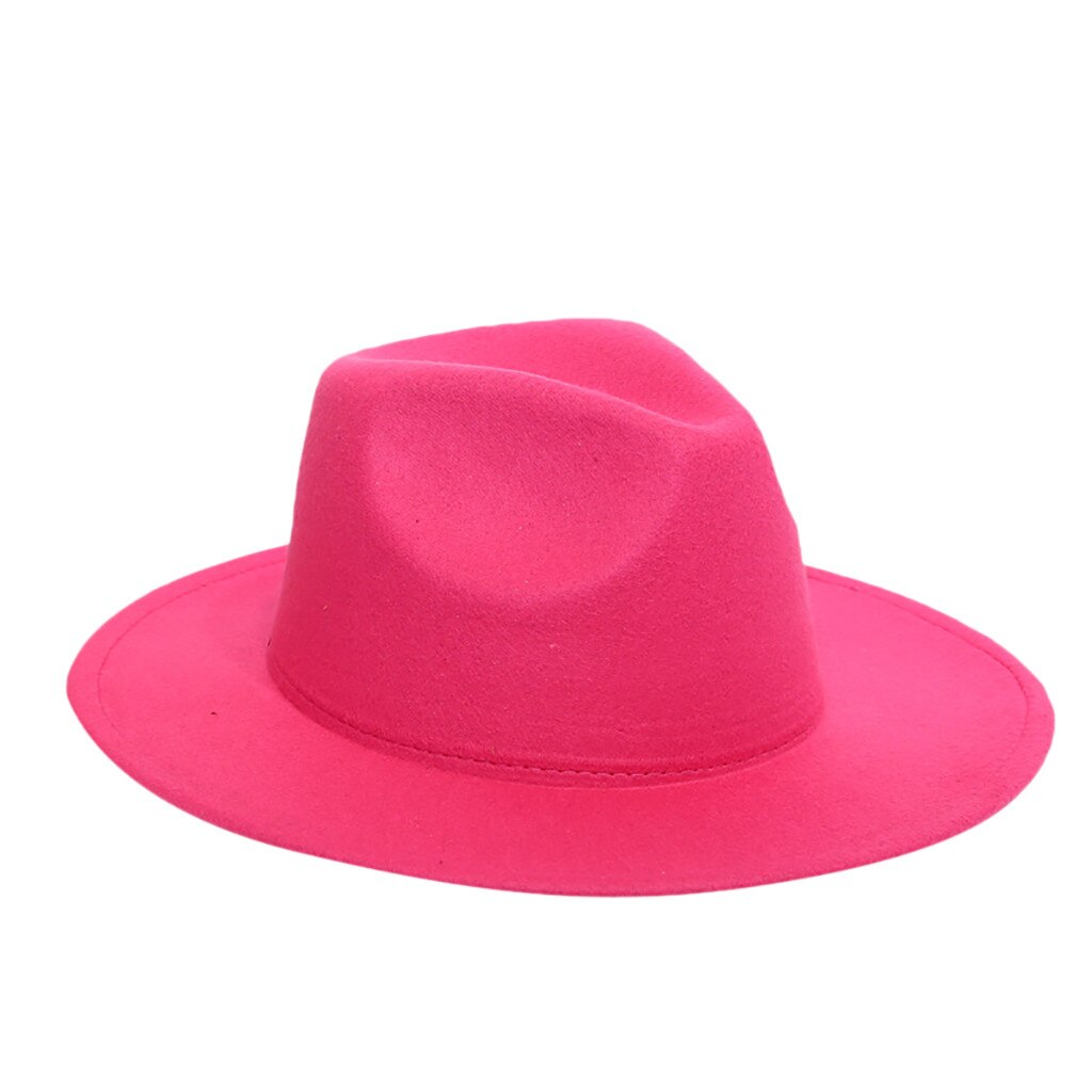 Fedora hat uldbåd flad hat til dames filt bred rand fedora hatte dame chapeu de feltro bowler gambler top karneval hat