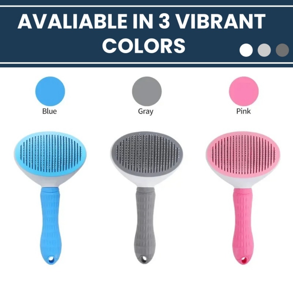 Pet Brush Dog Hair Beauty Care Stainless Steel Pet Hair Remover Pet Cleaning Grooming Self-cleaning Hair Comb Pet Accessories