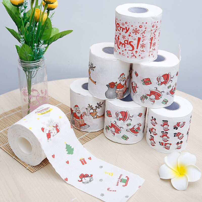 1-6 Stuks Kerst Patroon Serie Roll Papier Kerst Decoraties Prints Leuke Wc Papier Kerst Decoraties Voor Thuis