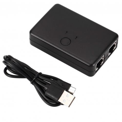 Mini Dual Port Network Ethernet Box Switch Converter Adapter Shared Equipment 2-port Network Switch RJ45: Default Title