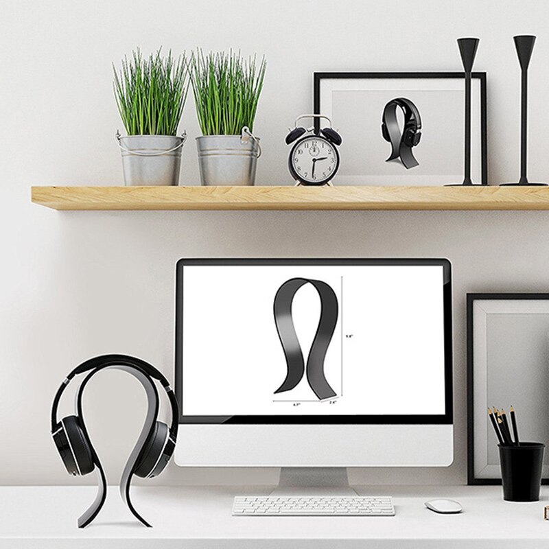 Acrylic Headphone Bracket U-Shaped Headset Holder Hanger Hook Earphone Sticky Display Stand Durable Safe Storage Shelf
