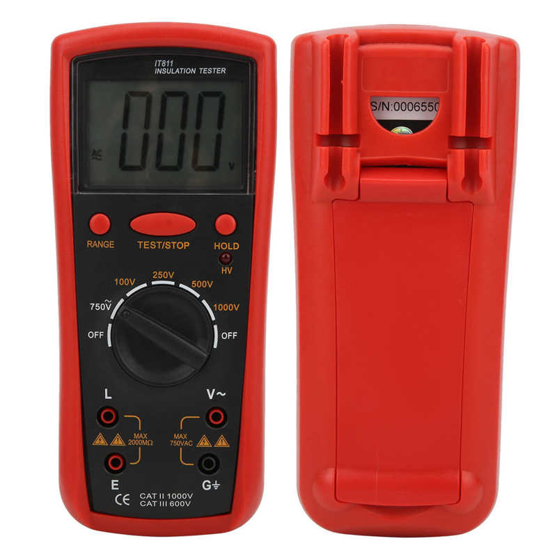 Medidor de resistencia de aislamiento IT811 con pantalla LCD de 64x44mm, probador Digital Megohm, herramientas eléctricas para electromecánica