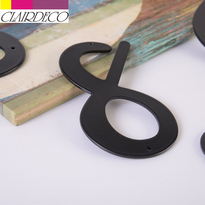 4" 101mm House Number Door Address Number Digits Aluminum Nail Fixed Mailbox Address Sign #0-9 BLACK