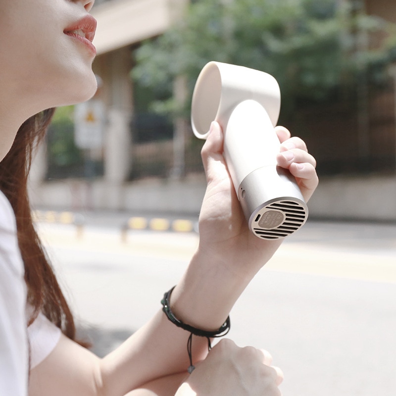 Xiaomi Mini Handheld Fan Blattloser Ventilator Blattloser 3 Geschwindigkeiten Sicherheits Starke Wind Geräuscharm Tragbare Handheld blattlosen Ventilator