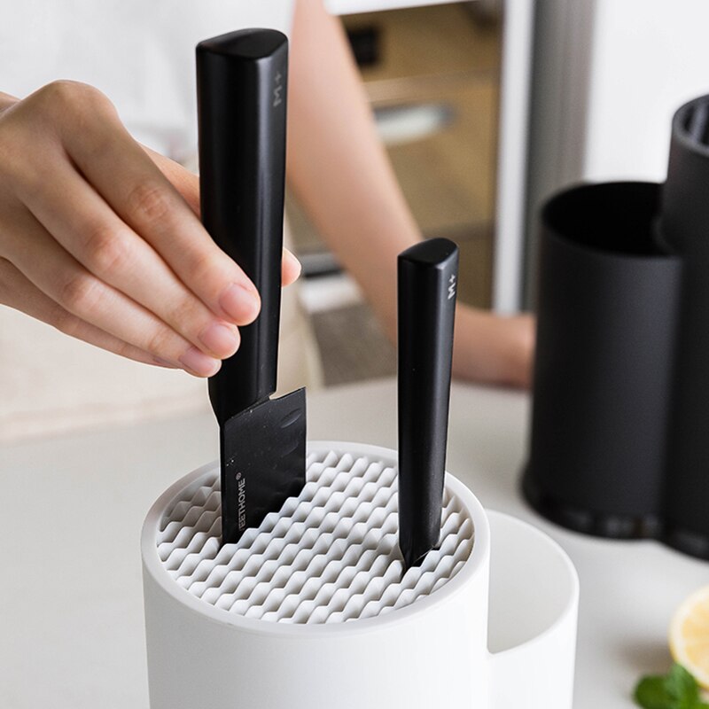 Multifunction Kitchen Utensil Holder Knife Block Silicone Cooking Tool Flatware Organizer Drainer Accessories Spoon Storage Rack