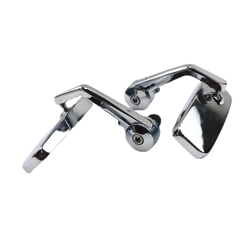 Chrome 7/8 "Stuur End Rechthoek Spiegel Achteruitkijkspiegel Cafe Racer Bobber Oude School