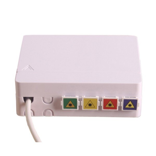 ODN FTTH 4 cores fiber Termination Box 4 ports 4 channels fiber socket Splitter Box indoor outdoor fiber optic faceplate