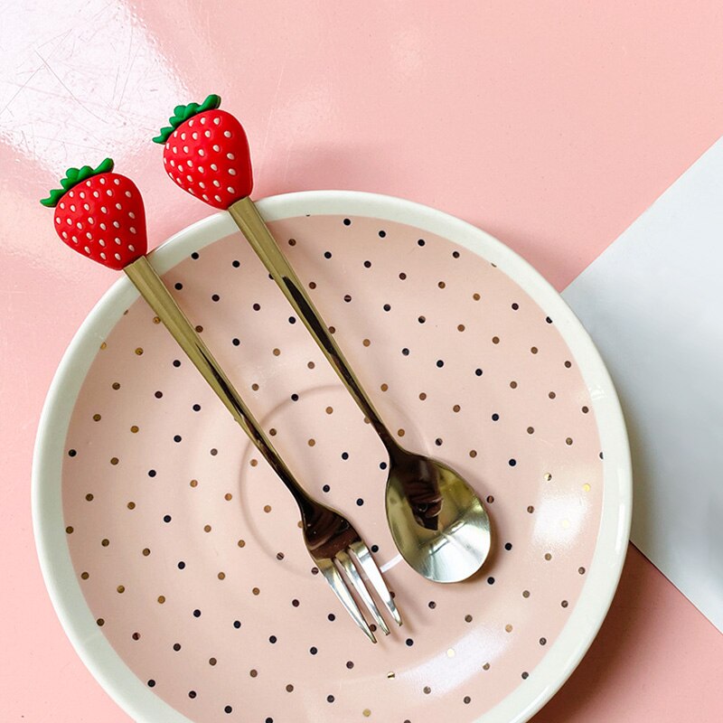 Rvs Leuke Dessert Vork Fruit Type Lepel Theelepels Koffielepels Ijs Milkshake Servies Keuken Thuis Leveringen