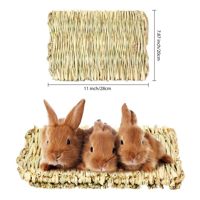 8 stuks grasmat geweven bedmat voor kleine dieren konijnennest kauwspeeltje bed speelgoed voor cavia papegaai hamster