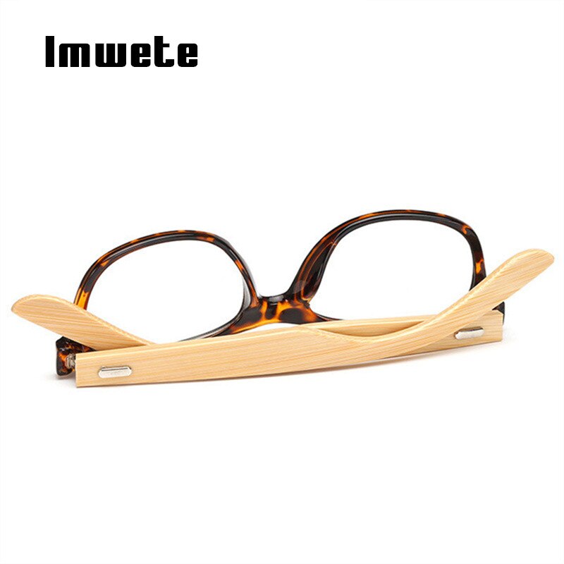 Imwete mænd træ briller klar linse træ ben nærsynethed receptpligtige optiske briller kvindelig mandlige vintage bambus nitte briller