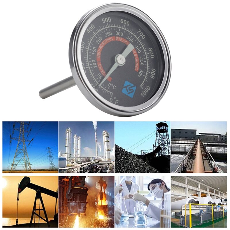 BBQ Smoker Grill Spit Pit Thermometer ℃/℉ Roaster Temperature Gauge w Night Glow K9FA