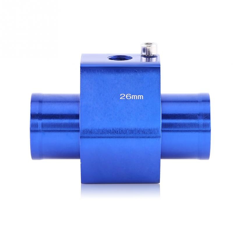 Blauw Auto Water Temperatuur Sensor Adapter Water Temp Joint Pipe Guage Meter Aluminium met Klemmen 26/28/ 30/32/34/38/40mm