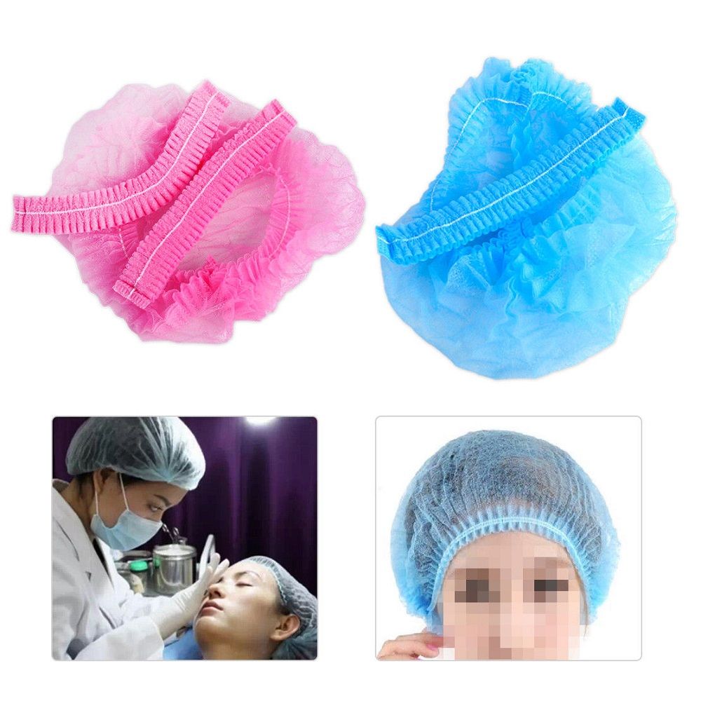 20pcs Disposable Nonwoven Bouffant Caps Hair Net Unisex for Hospital Salon Spa Catering/Dust-free Workspace Chef Cap Hair Nets