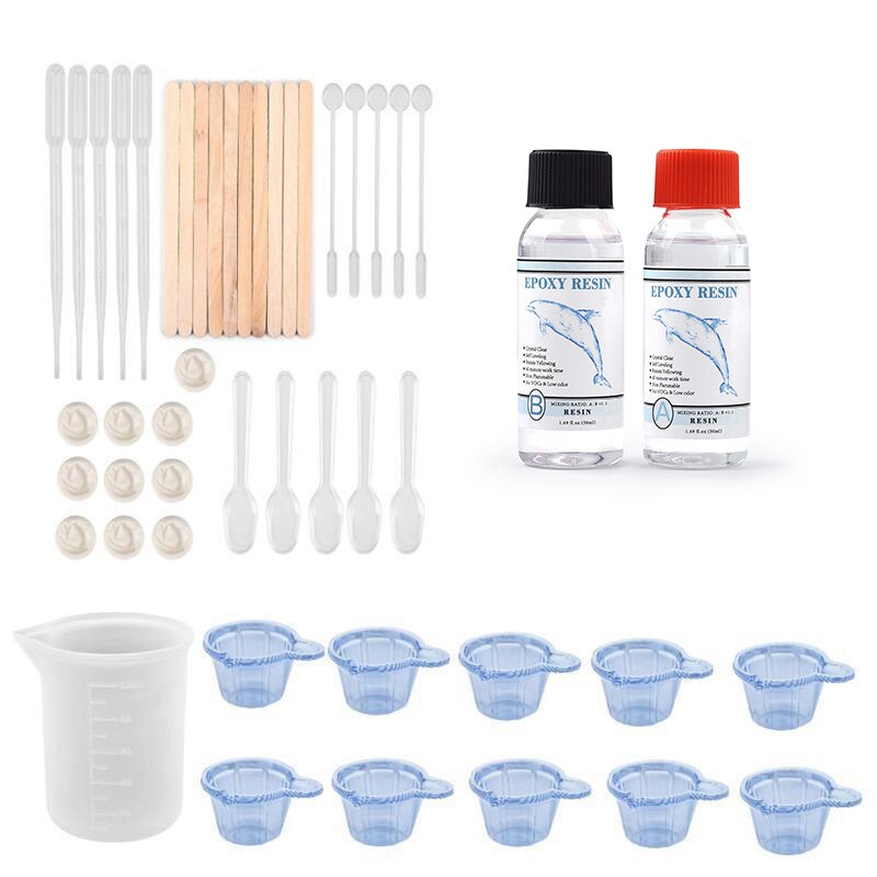 Neue AB Epoxy Harz Kit Hohe Haft 1:1 AB Epoxy Härter Kristall Kleber DIY Kunst Casting Harz Schmuck Machen Zubehör: NEW A50g-B50g set