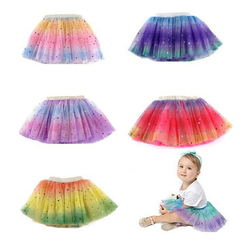 Kids Meisjes Tutu Rok Star Sequin Tule Prinses Rok Ballet Mesh Dance Casual Solid Peuter Kinderen Baljurk Rok