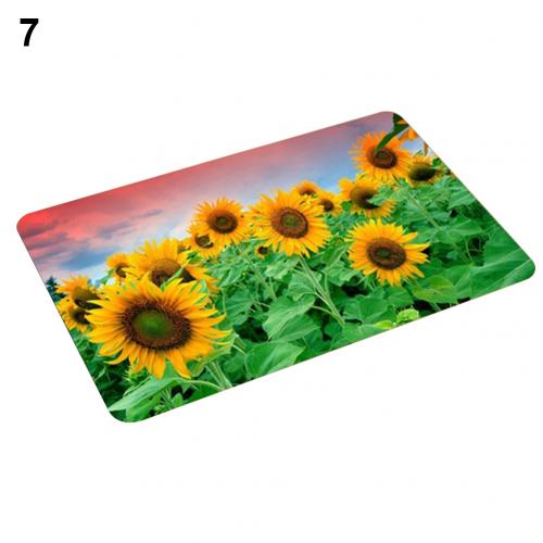 Sunflower Flannel Non-slip Water Absorption Door Mat Carpet Floor Bathroom Decor: 7