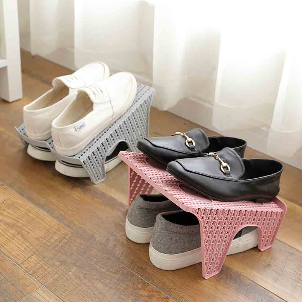 Shoe Slots Organizer Storage Stand Holder Double Layer Plastic Space Saver Holder Shoes Box Organizer Storage Tools