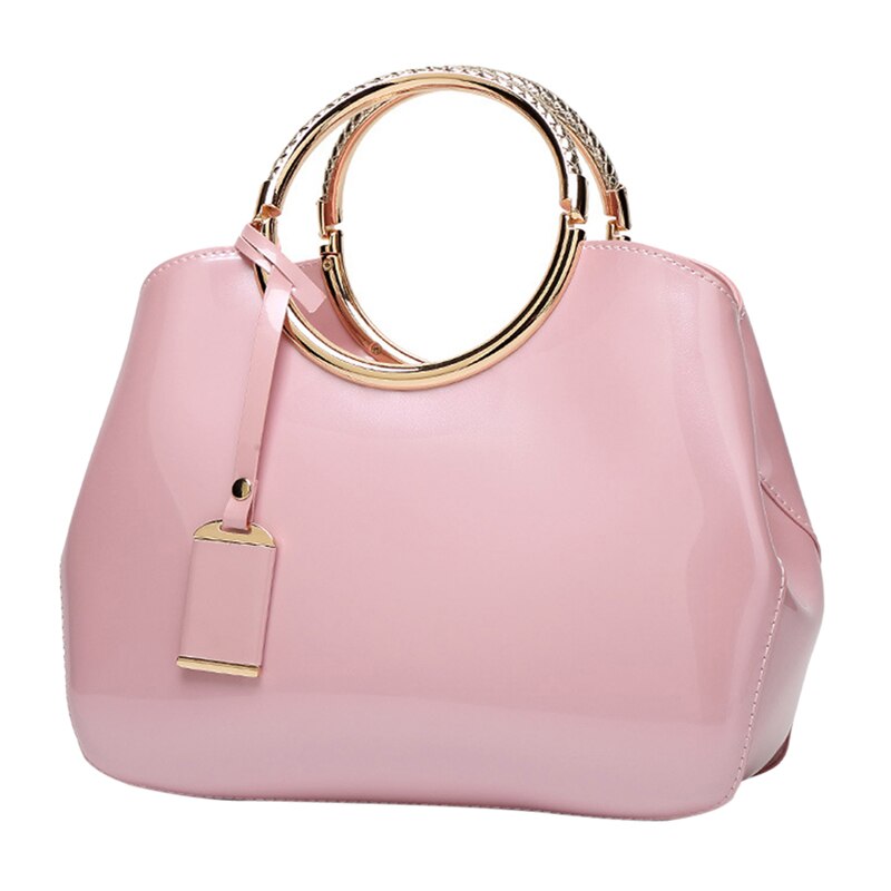 Coofit Weibliche Elegante Ring Handtasche Großzügige Goldene Griff Hülse Tasche Womens Feste PU Schulter Taschen Abend Taschen Für Dame