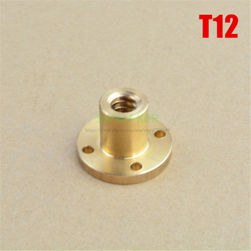 1pcs T12 screw lead brass nut TR12 flange T-type trapezoidal nut Pitch 2mm 3mm