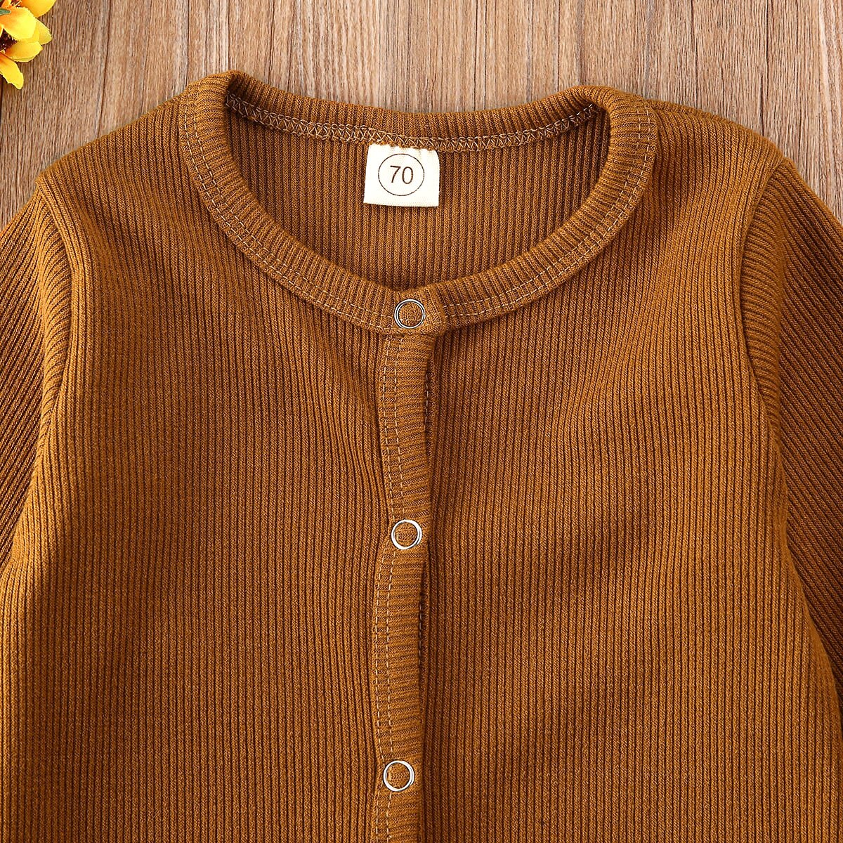 Appena nato Del Bambino Della Ragazza del Ragazzo Lavorato A Maglia A Manica Lunga Vestiti Dei Bambini di Autunno di Inverno Del Pagliaccetto Infantile Soild Tuta Vestito Degli Indumenti Da Notte