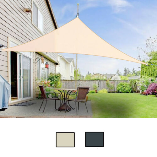 Waterproof Sun Shelter large Triangle Sunshade Protection Outdoor Canopy Garden Patio Pool Shade Sail Awning Camping Shade Cloth: Cream 2x2x2m