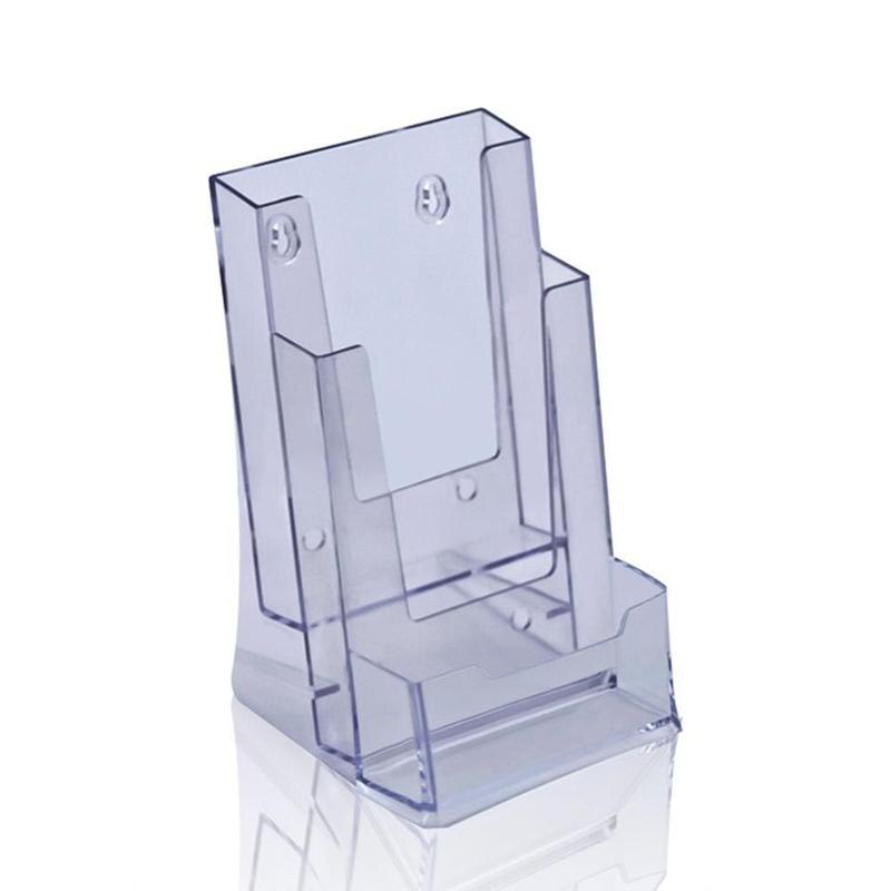 Tarjetero acrílico transparente de 3 rejillas para hombre y mujer, soporte para tarjetas de presentación, folleto de oficina y de crédito, O8Z1