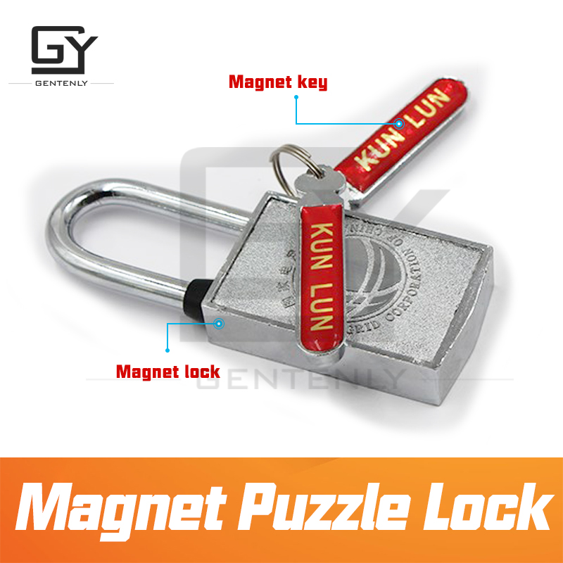 Escape room prop magnet puslespil lås placer nøglen for at låse rille for at låse op ingen nøglehul rum escape magnet nøglelås fra forsigtigt