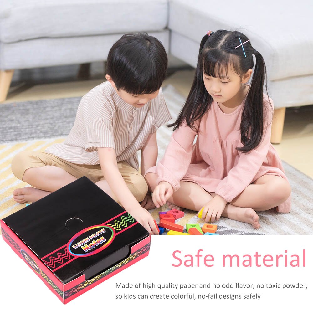 DIY Colorful Mini Scratch Art Notes With Wooden Pen Scratch Drawing Toys Colorful Graffiti Notebook DIY Environmental