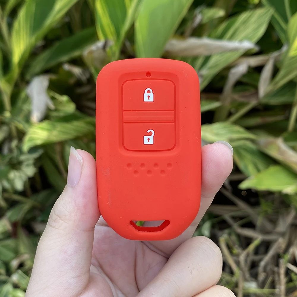 Funda de silicona para llave de coche de 2 botones, protección de la piel, soporte de carcasa de goma para Honda Vezel City Civic Jazz CRV Crider HRV Fit Freed: Rojo
