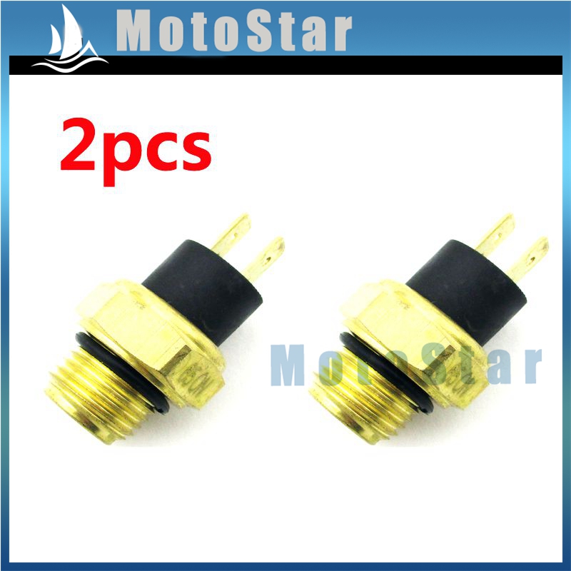 2x M16 Scooter Radiator Thermal Cooling Fan Switch For 250cc Water Cooled 4 Wheeler Moped ATV Quad