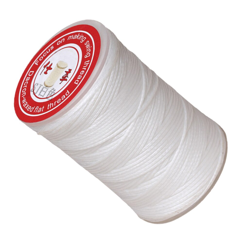 1PC 0.45mm Round Waxed Thread Leather Sewing Thread Hand Stitching Thread for Craft DIY (White)