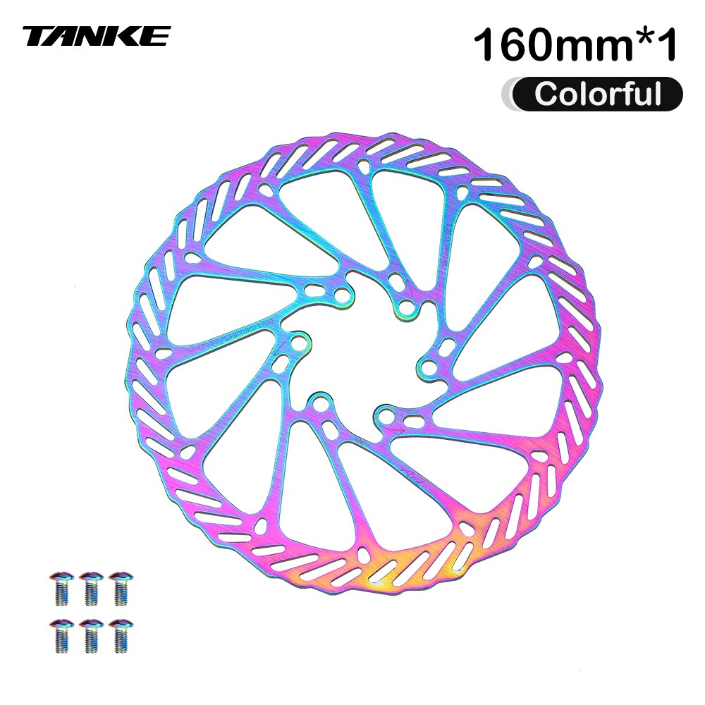 TANKE Bike Disc Brake 140 160 180 203 Rotors With Bolts Hydraulic Brake Road Mountain Bicycle MTB Oil Slick Rotor Bicycle Parts: Yellow