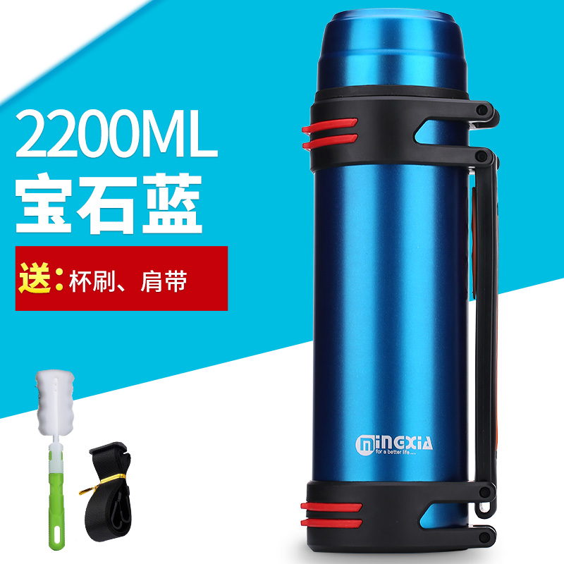 1000-2200ml stora termosar utomhus resecamping bärbar vattenflaska isoleringsvattenkokare för män tetermos i rostfritt stål: A -2200ml