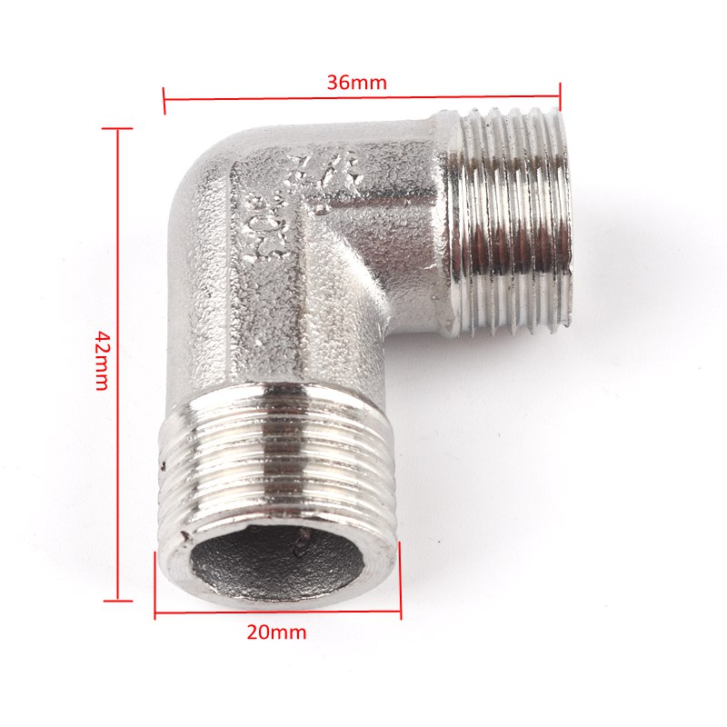 1pc 304 rostfritt stål 1/2 " tråd rak armbåge t-koppling 1/2 tum gasrörsadapter vattenkran kran trädgård bevattning: E-mm