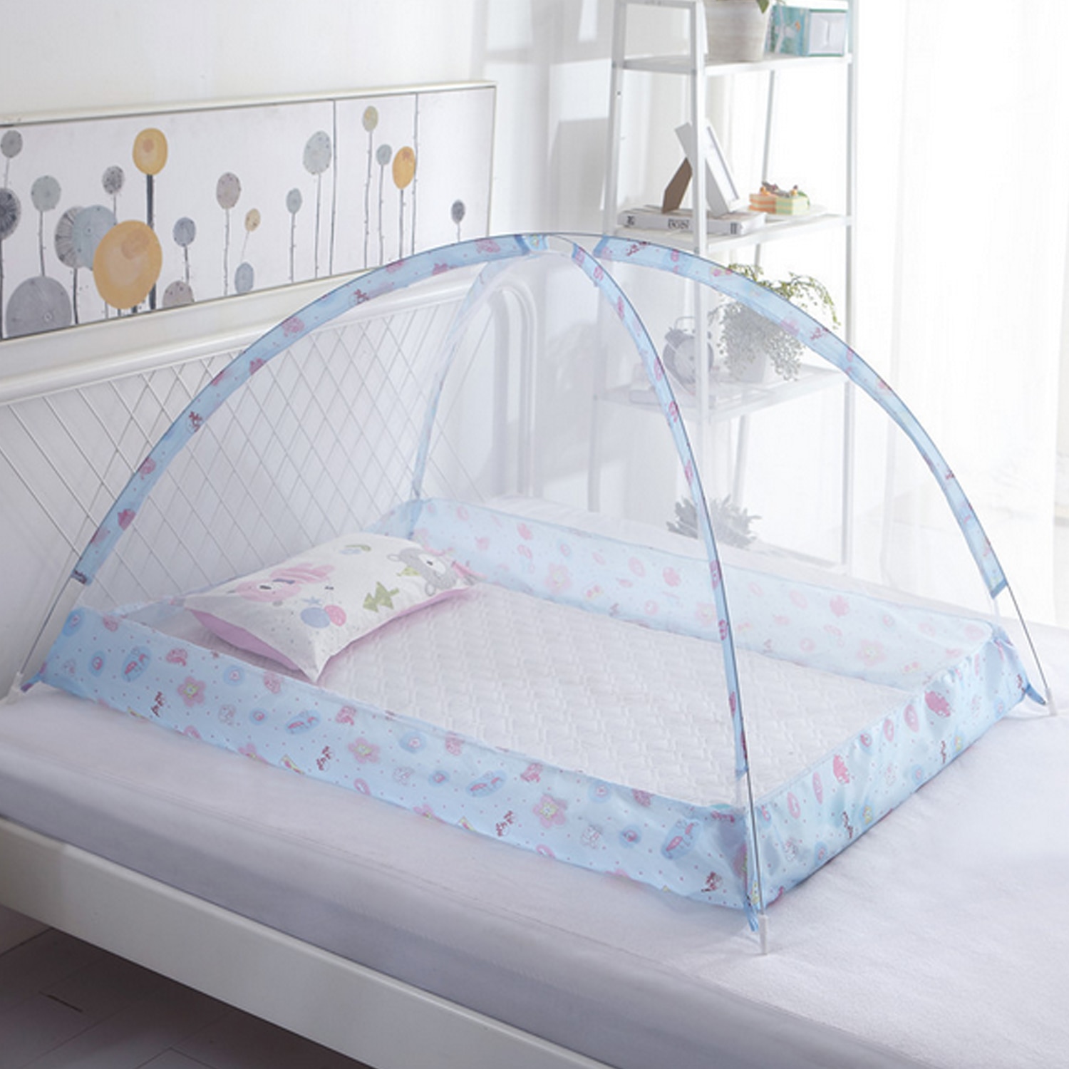 Portable Folding Baby Kids Bed Mosquito Net Bed Summer Nursery Bedroom Sleeping Pillow Netting Crib Sleeping Mosquito Net Tent