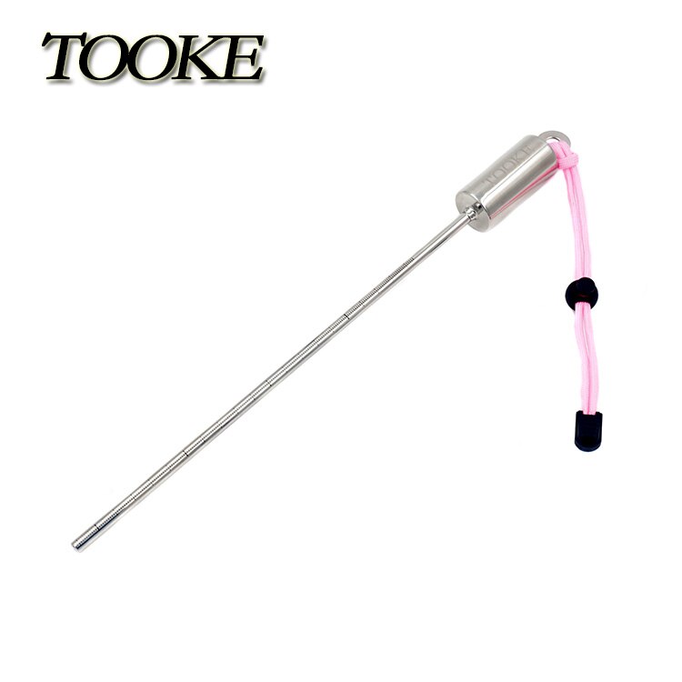 Dykbeslag rostfritt stål hummer dyksticka pekpinne undervattenshaker med snodd handledsrem: Rosa rem